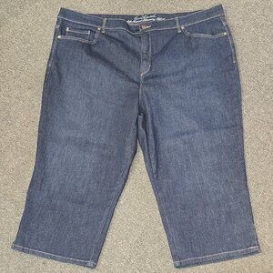 GLORIA VANDERBILT Jeans Women's Size 20W Dark Blue AMANDA Capris Plus NWOT